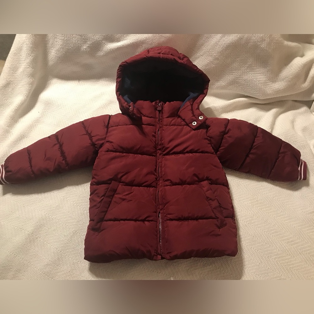 Baby Gap maroon puffer coat. Toddler size 2.
